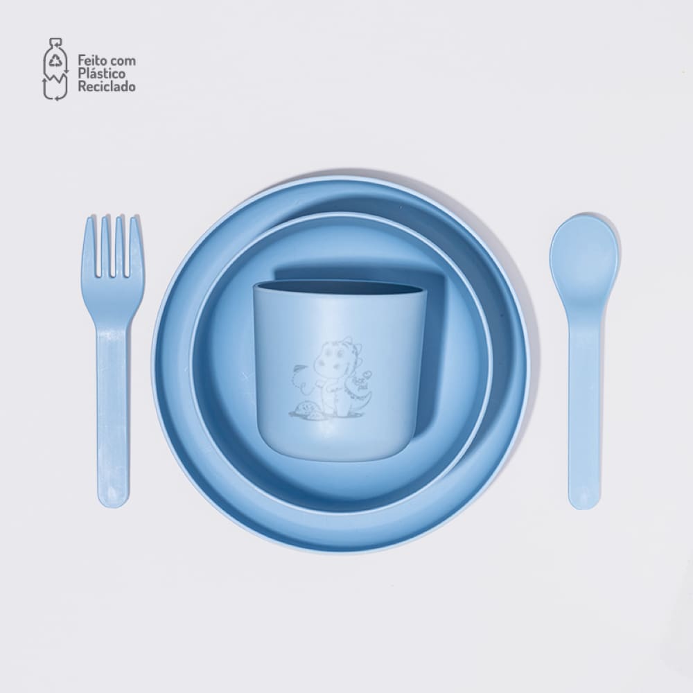 Kit Alimentação Infantil Leo Petit Piá 5 Peças Prato Talher
