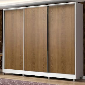 Guarda Roupa Casal MDF Zurique 3 Portas Branco Madesa