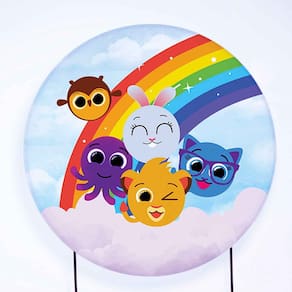 Painel Decorativo para Festa 1,30x1,30 metros Veste Fácil com Elástico Bolofofos - Fera Print