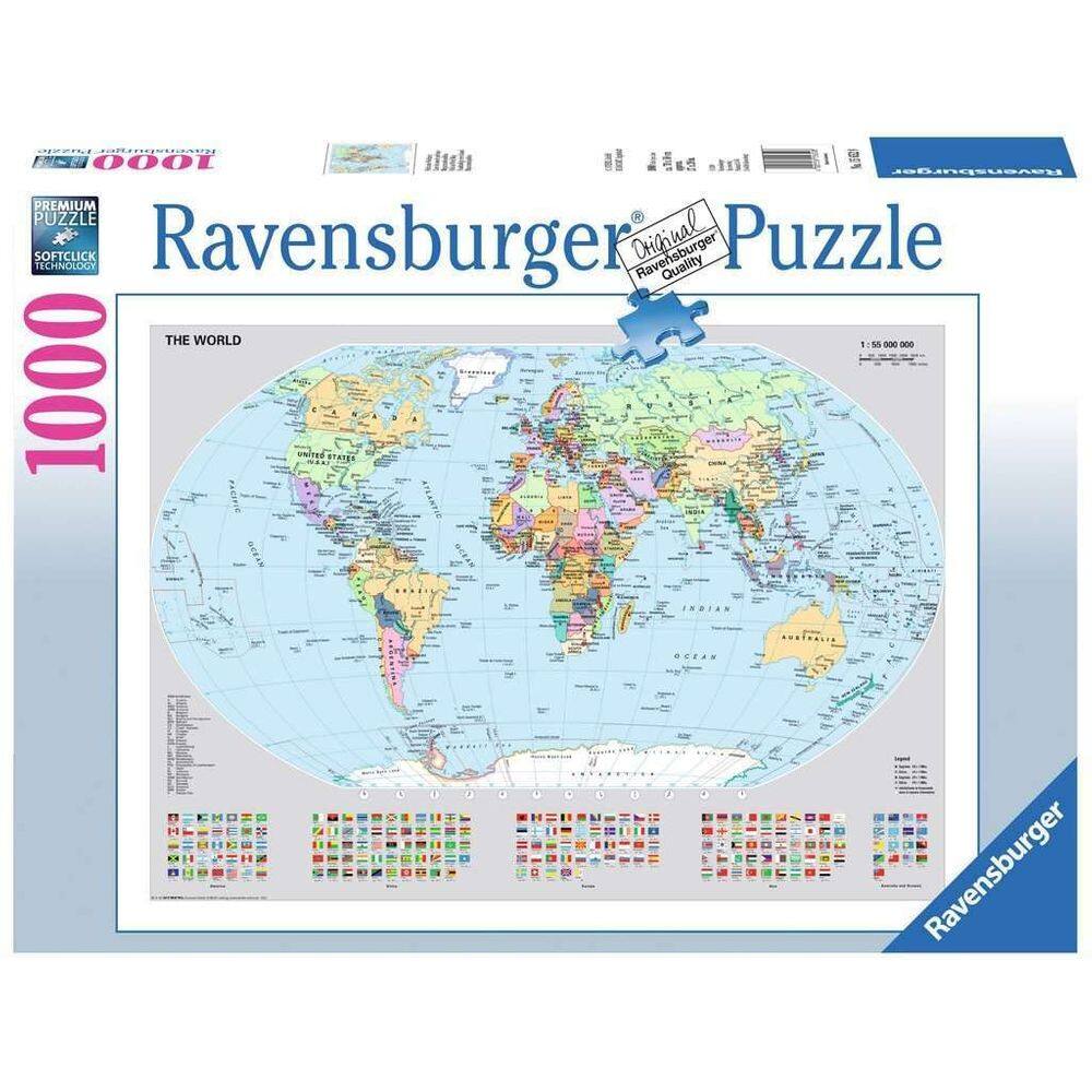 Puzzle Ravensburger Political World Map 1000 peças