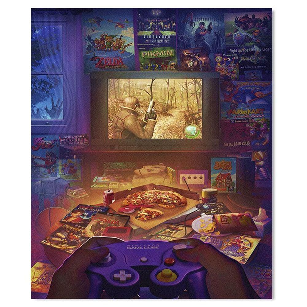Placa Decorativa Mdf Ambientes 30 Cm X 20 Cm Nintendo Game