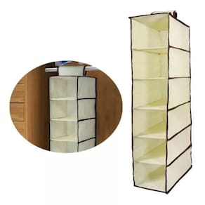 Organizador Vertical Multiuso 120Cm Prateleira Grande Sapateira Closet 6 Divisórias Para Roupas