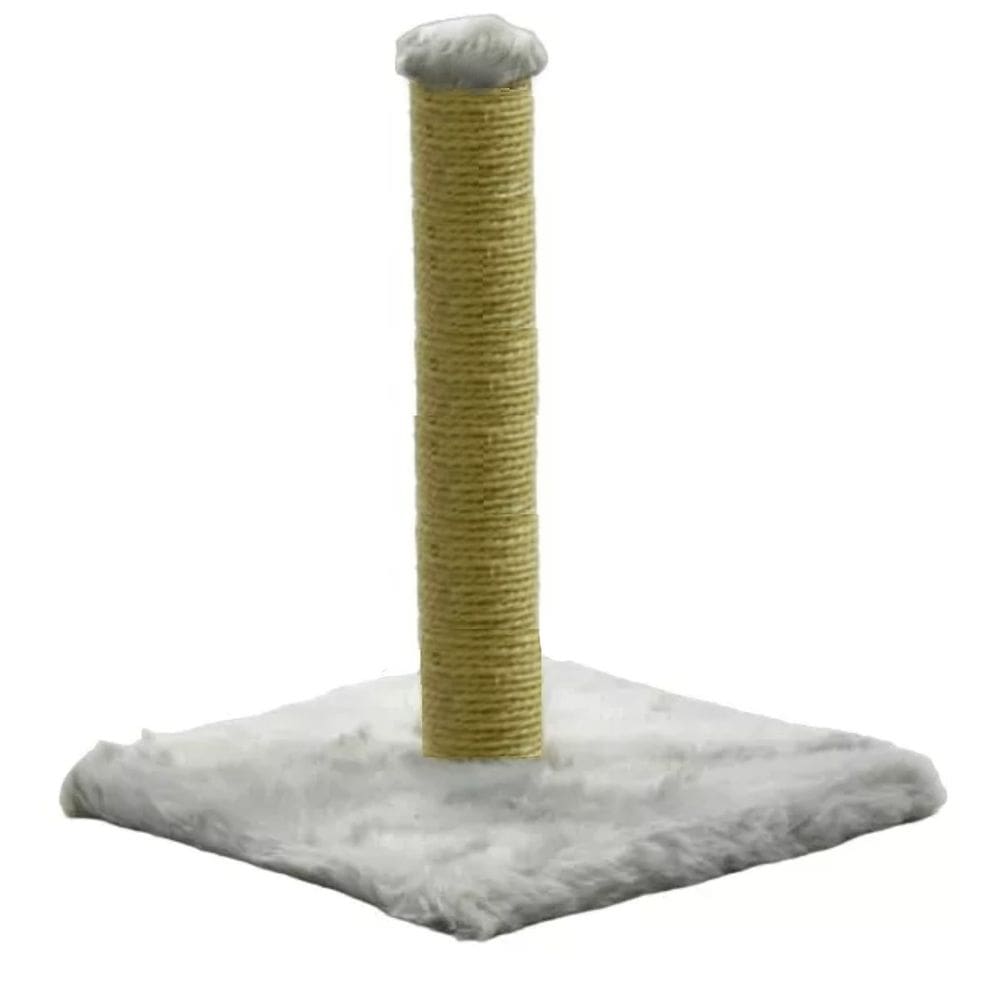 Arranhador Gato Mini Poste Sisal Cinza 35cm Pelucia Felpudo