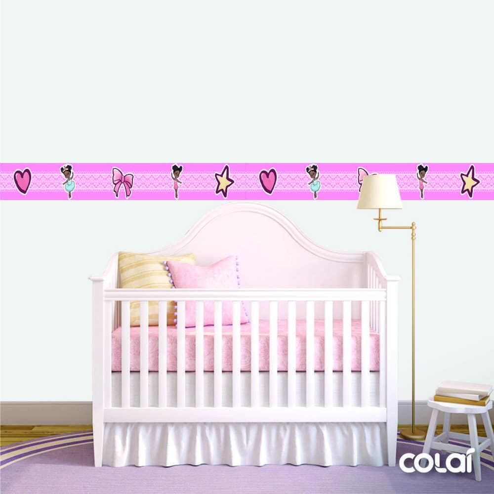 Faixa Decorativa Quarto Bebê Infantil Bailarina 4M