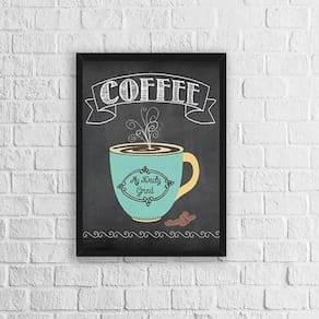 Quadro Café Estilo Quadro Negro 33X24Cm - Moldura Preta