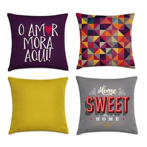 Kit 4 Capas Almofadas Home Sweet Home 45X45