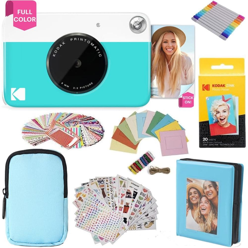 Pacote de presente KODAK Printomatic com câmera de impressão instantânea - azul