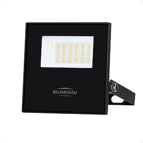 Refletor Blumenau De Led Slim 20W Preto Bivolt - 3000K - Ama