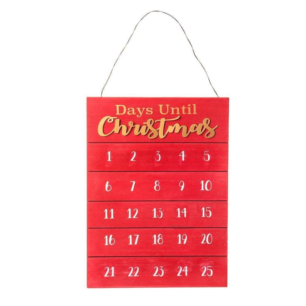 Calendário De Madeira Natalino 31X23Cm Com 2 Gizes Cromus