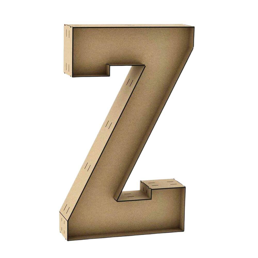 Letra Caixa Grande Z Mdf 80Cm De Altura Decoração Festa