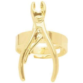Anel Manicure Folheado A Ouro 18K Ouro - Regulável X