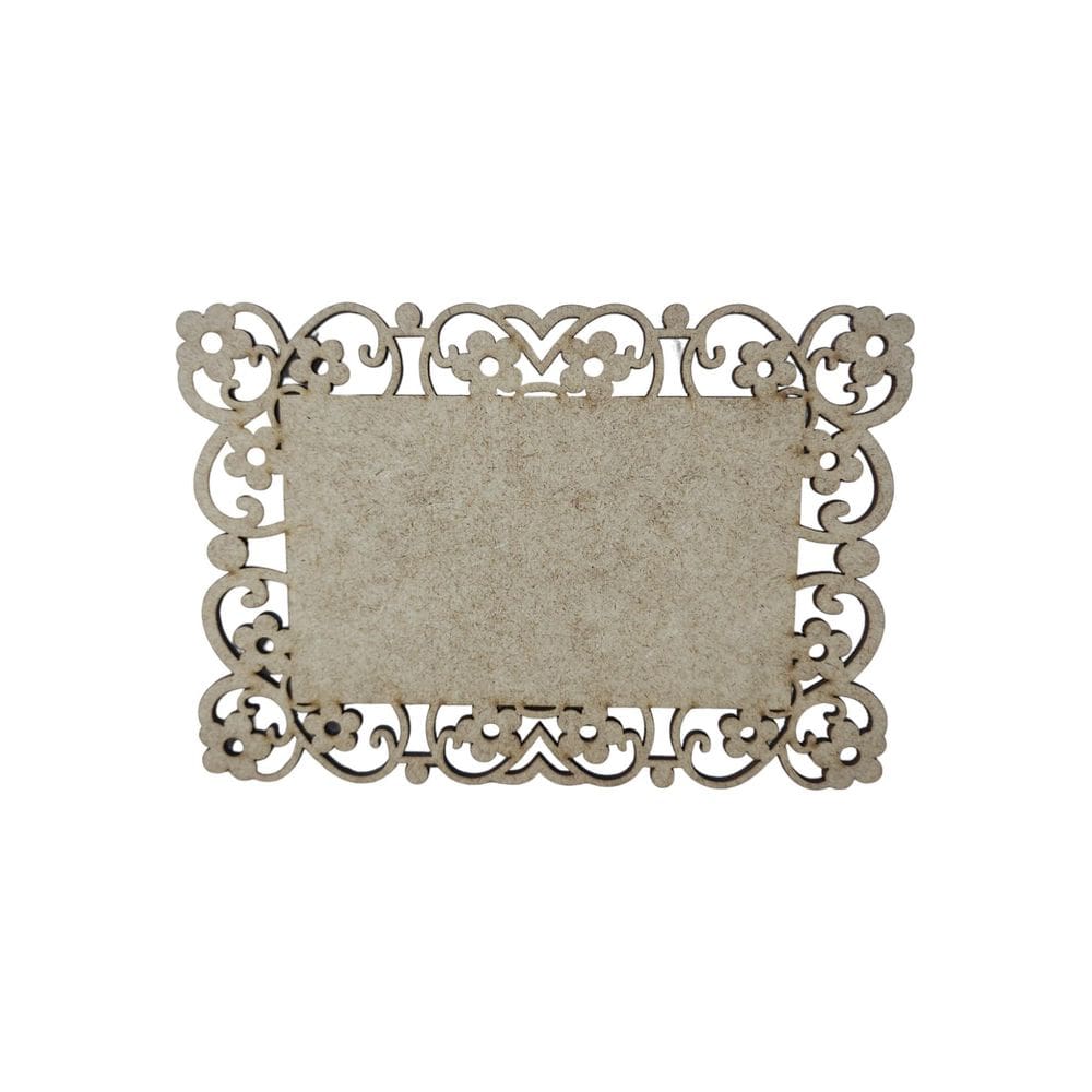 Placa Mdf Cru Artesanato Design Quadrado Flores 30Cm