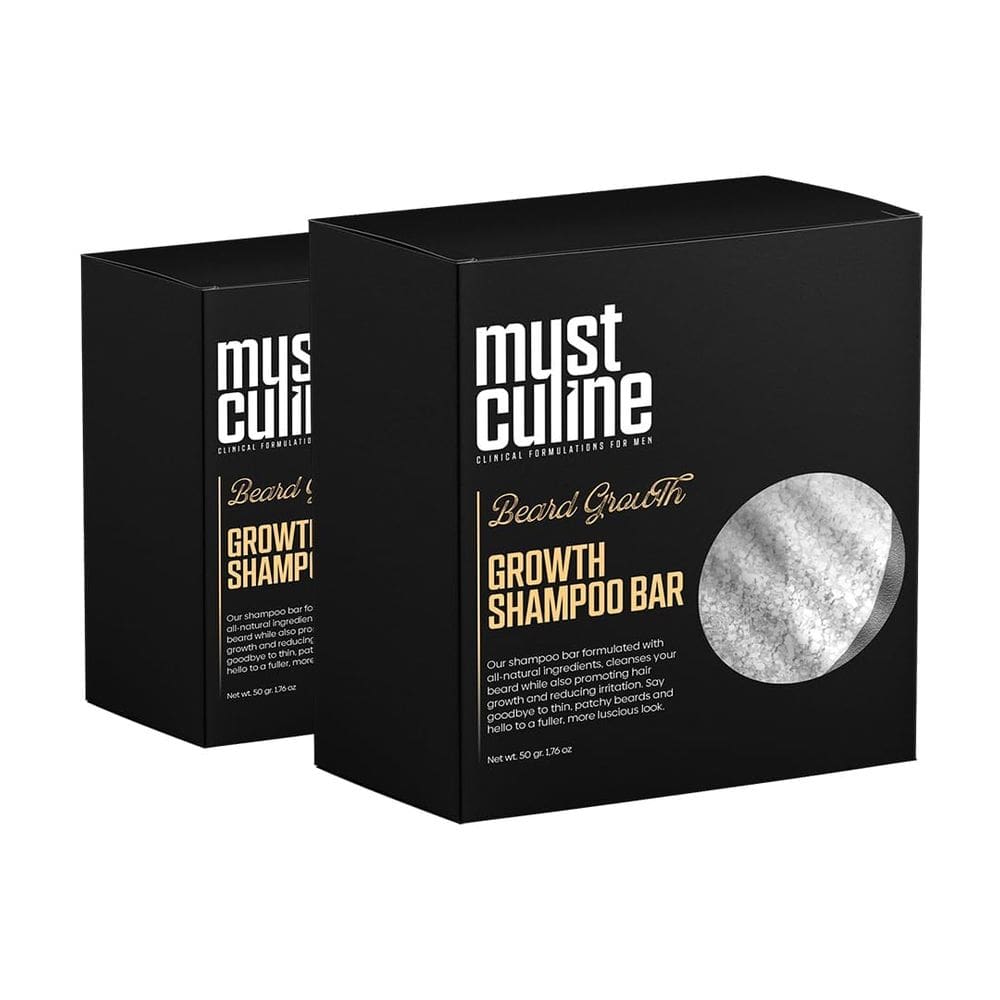 Shampoo em barra para barba MUSTCULINE Solid, sem perfume, para homens, pacote com 2 unidades