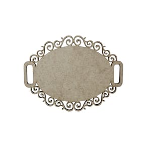 Placa Mdf Cru Artesanato Design Oval Perola Liso 35Cm