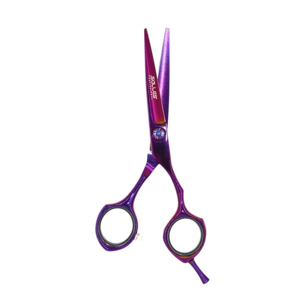 Tesoura Fio Navalha Salles Profissional 5.5 Roxa