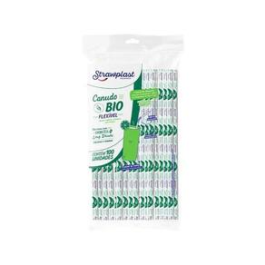 Canudo Flexível Biodegradável Strawplast Com 100 Unidades