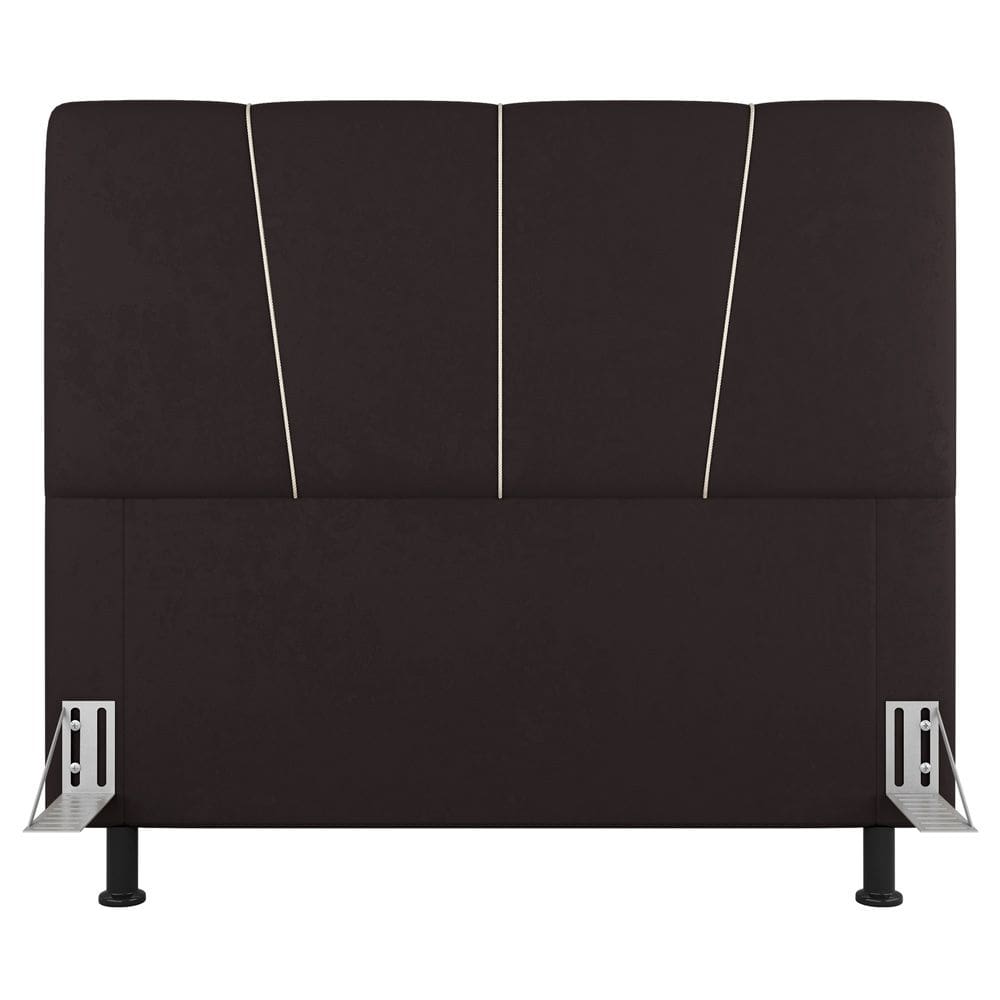 Cabeceira Cama Box Casal King Size Amber 195cm Estofada Suede Marrom - Abmaza