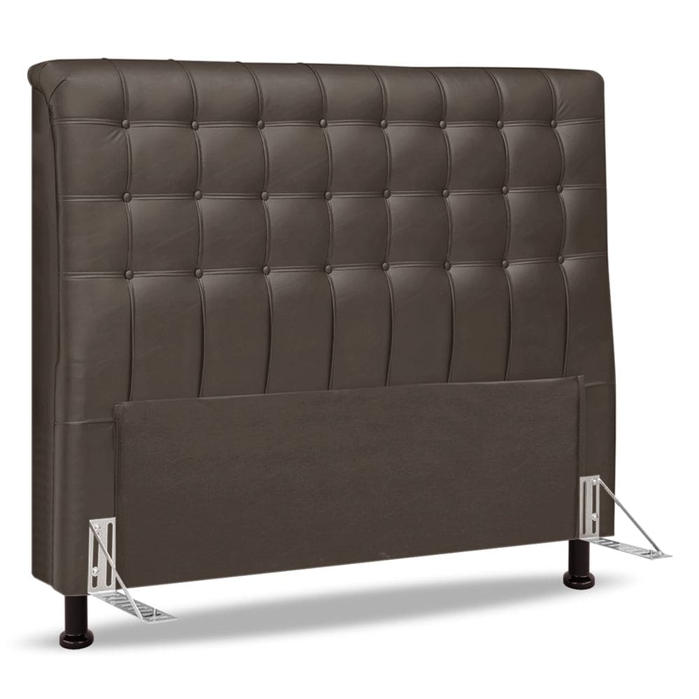 Cabeceira Cama Box Casal King Size Ciara 195cm Botonê com Frame Linho Cacau - Abmaza