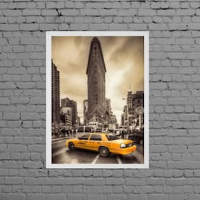 Quadro Nova York Taxi Amarelo 24X18Cm