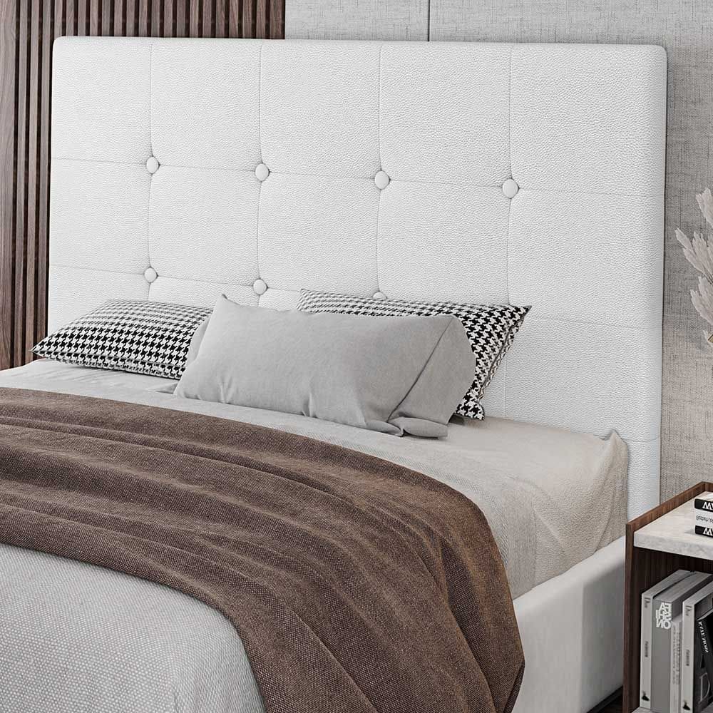 Cabeceira Cama Box Casal Luana 140cm Sintético Branco - Abmaza