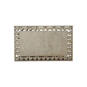 Placa Mdf Cru Artesanato Design Quadrado Coração Liso 40Cm