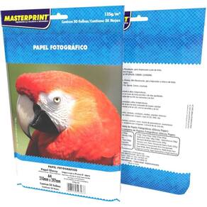 Papel Fotográfico Inkjet A4 Glossy 135g 50fls - Masterprint