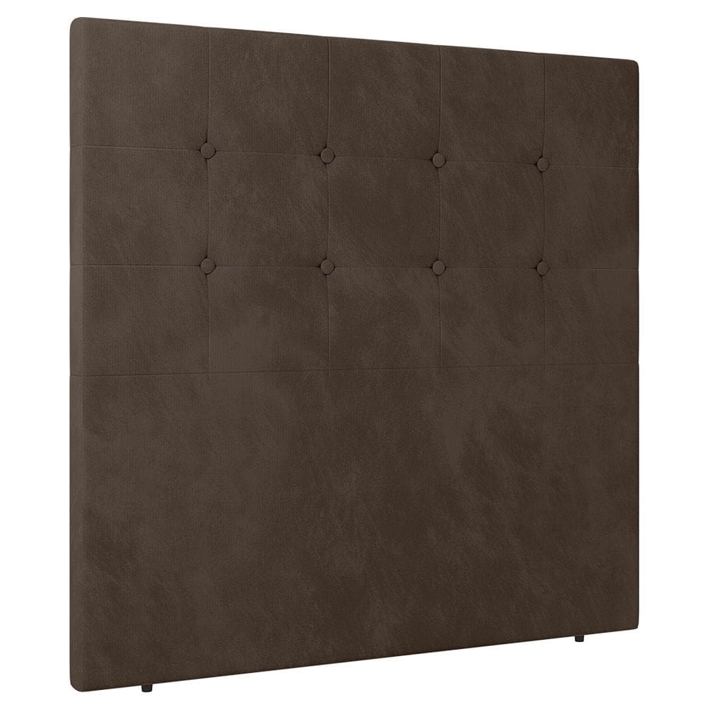 Cabeceira Cama Box Solteiro Luana 90cm Veludo Marrom - Abmaza