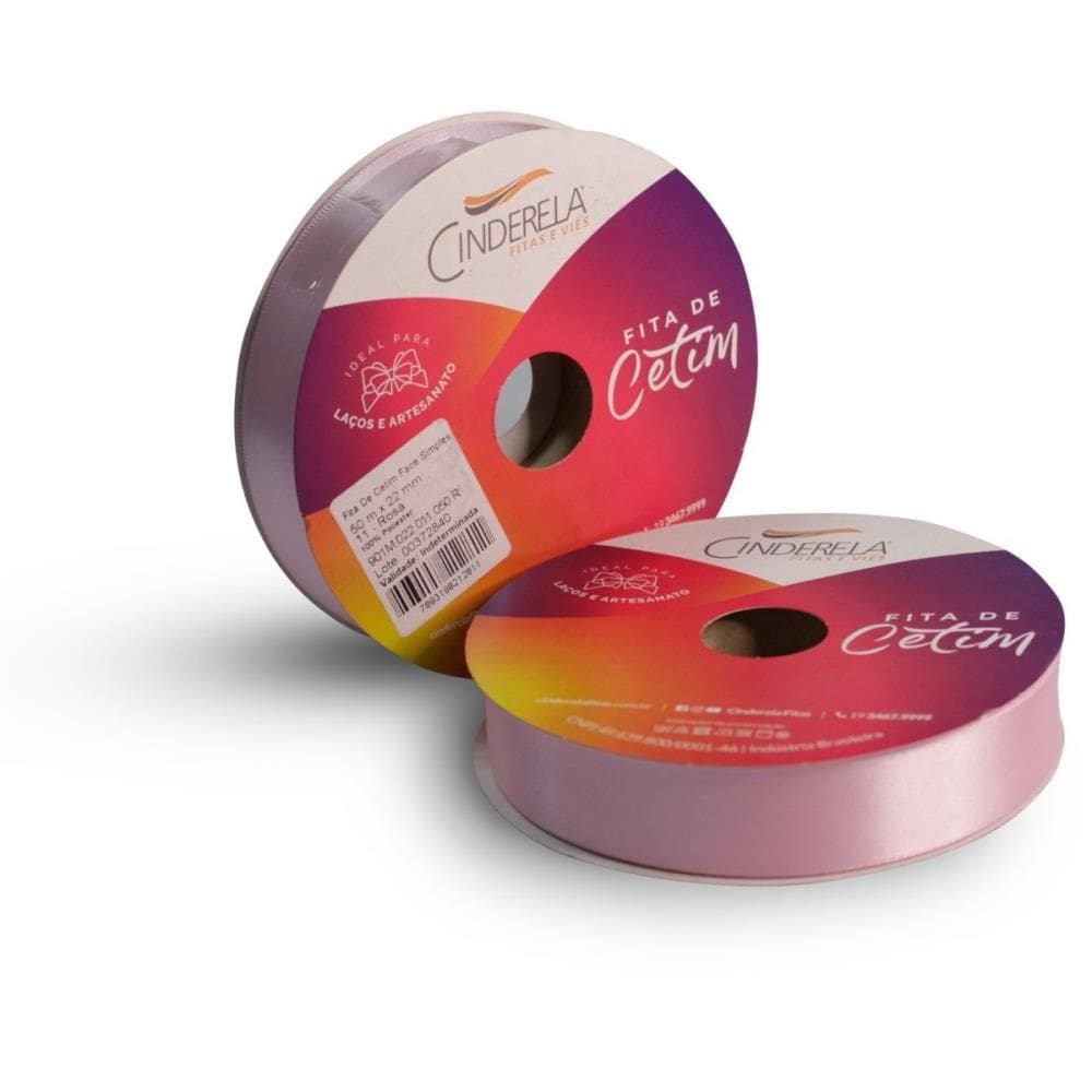 Fita De Cetim 22mm 50m. Rosa - Cinderela