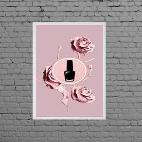 Quadro Decorativo Esmalte Com Flores 33X24Cm