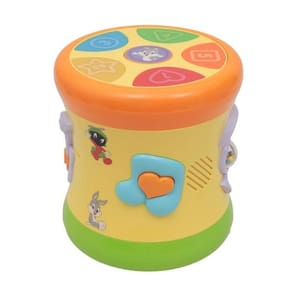 Tamborzinho Interativo Eletronico Looney Tunes Baby Warner +1m Som e Luzes Ebn Kids