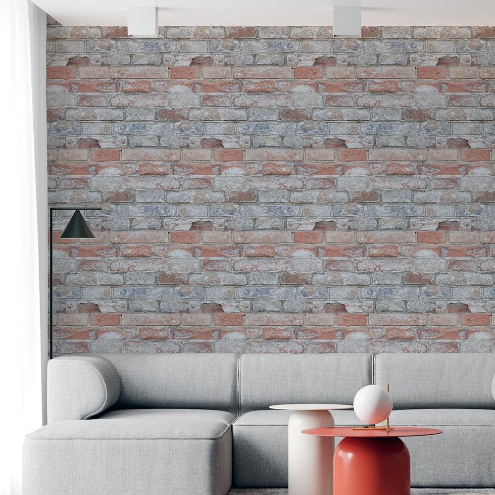 Kit 3 Rolos Papel De Parede Adesivo Tijolo Rústico 3,0M