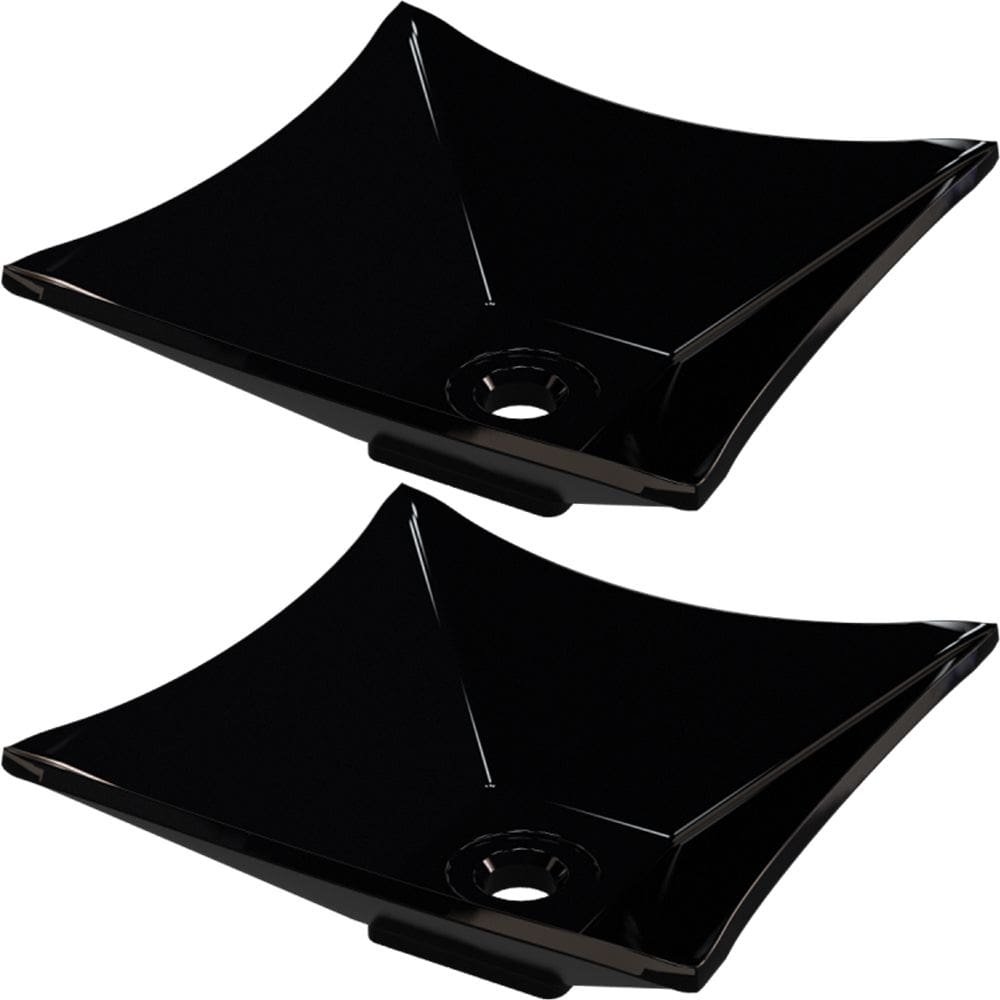 Kit 02 Cubas de Apoio Quadrada Lux Para Banheiro Lavabo C01 L30 Preto - Lyam Decor