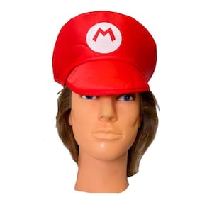 Boina Super Mário - Poliéster - Vermelho - 28cm - Adultos