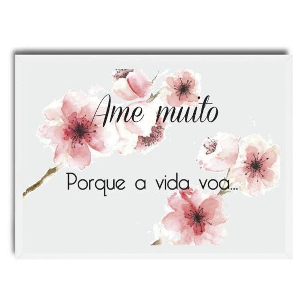 Quadro Ame Muito Porque A Vida Voa 24X18Cm