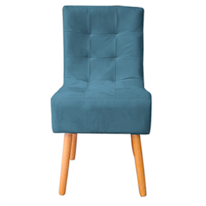 Cadeira Jantar Reforçada Decorativa Liz Suede Azul Marinho