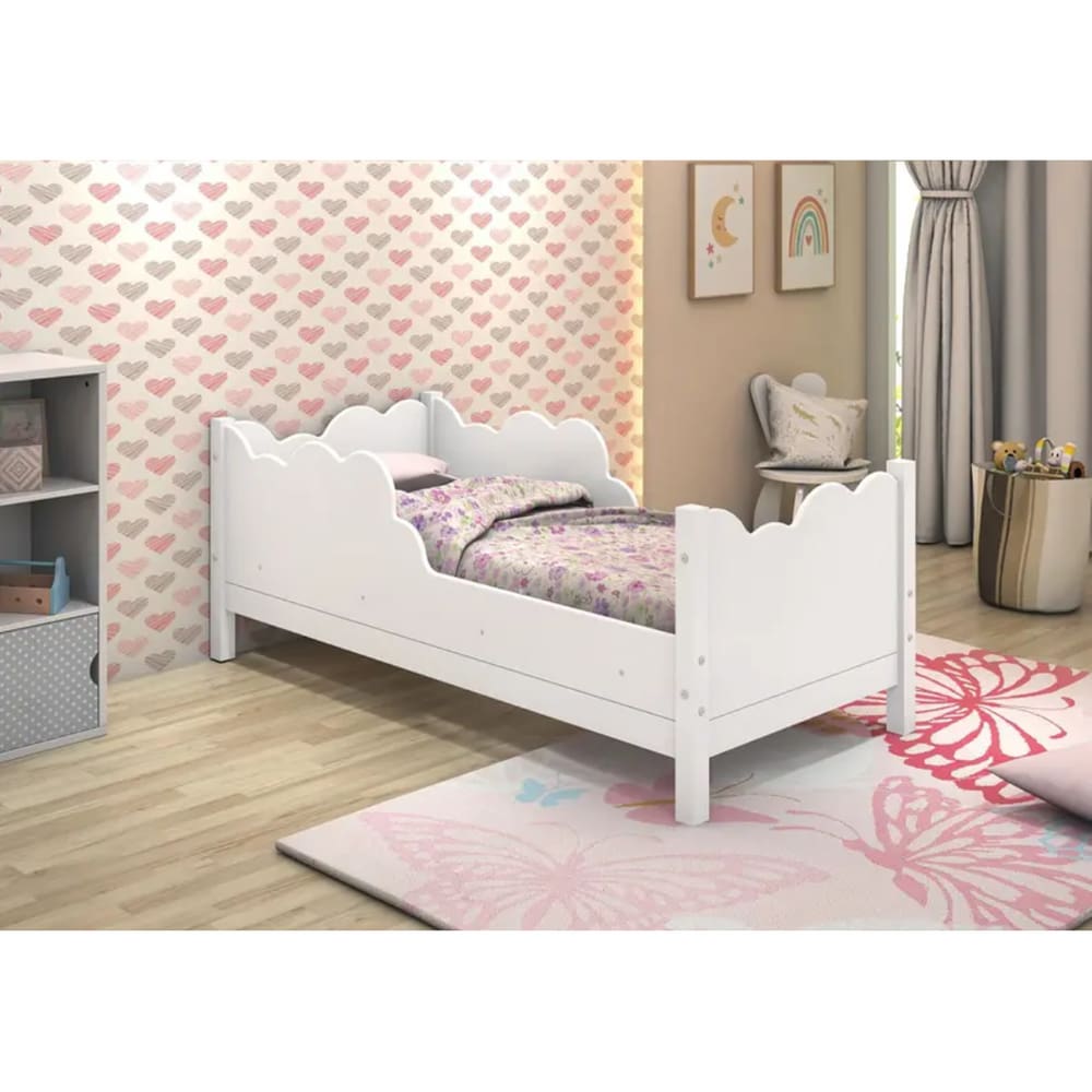 Cama Infantil Juvenil Nuvem com Colchão Branco
