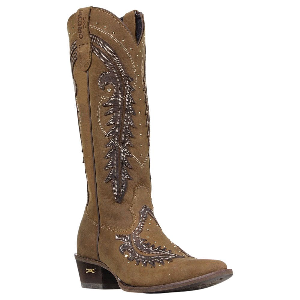 Bota Texana Feminina Marrom com Detalhes Jácomo 38115