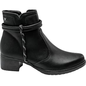 Bota Feminina Casual Dia a Dia Passeio Trabalho Salto Baixo Tiras com Strass Cano Baixo Mississipi Mc803