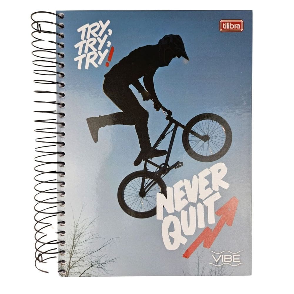 Caderno Espiral Grande Universitário 16 Matérias Vibe Feminino/Masculino (Á escolher) 256 Folhas Capa Dura Tilibra