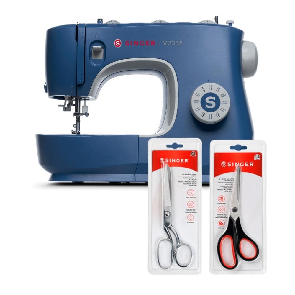 Kit Máquina de Costura M3335 + Tesoura 8&quot; Tecido e Tesoura Multiuso Preta