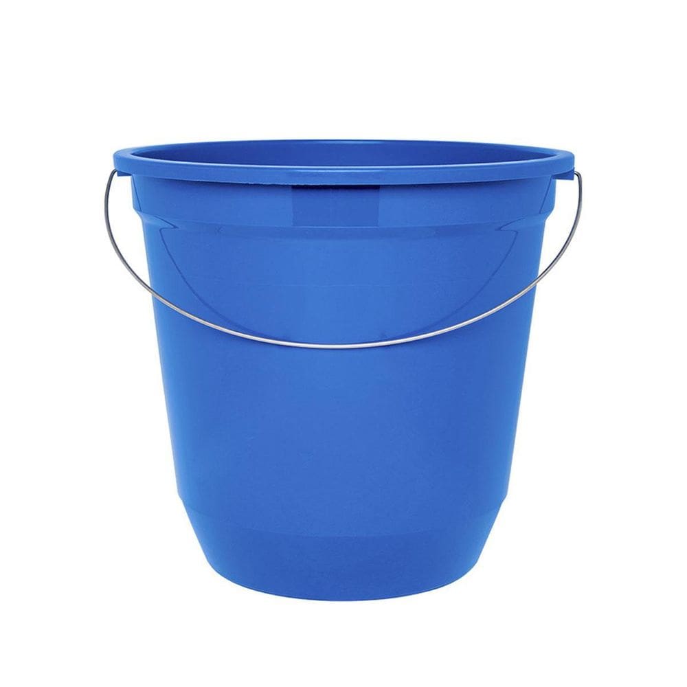 Balde De Plástico Pequeno 7,5 Litros Com Alça Em Metal Azul