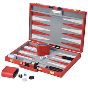 Conjunto de gamão Get The Games Out Top Classic com Guide Red