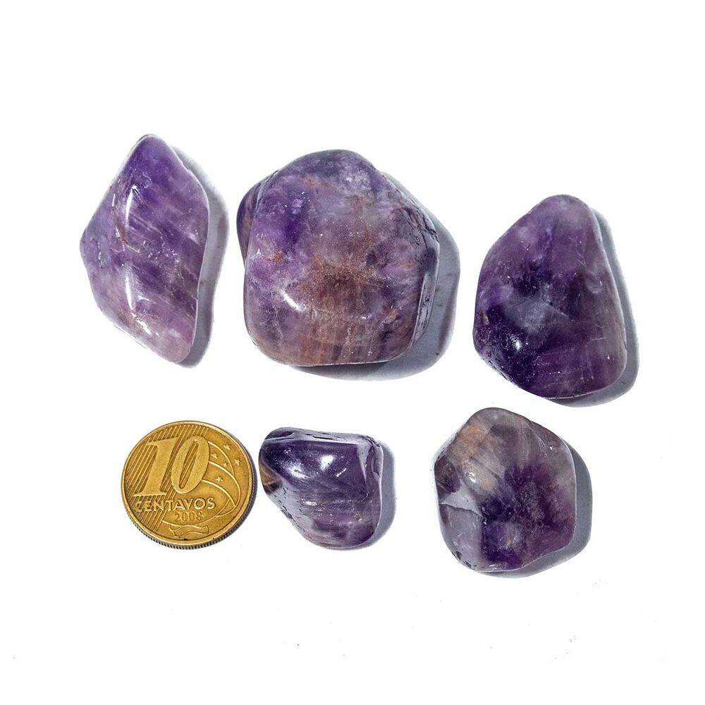 05 Ametista Rolada Natural Pedra G 30 a 45mm Classe A