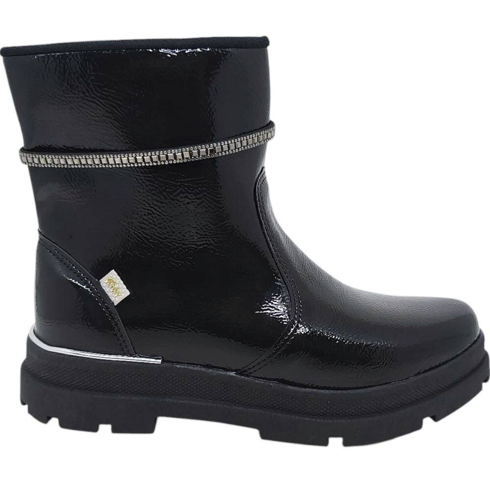 Bota Coturno Infantil Menina Casual Dia a Dia Passeio Escola Tiras com Strass Kidy 363-0034