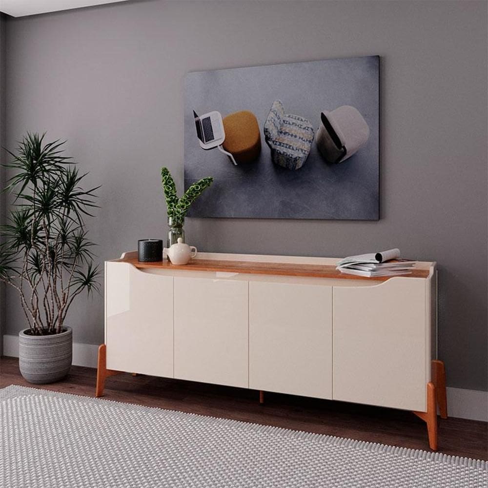 Aparador para Sala Buffet Ambiente Studio 1.6 Off White Nature - Imcal
