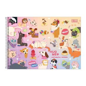 Caderno Espiral Cartografia e Desenho Hug Me 80 Folhas Capa Dura + Adesivos - Tilibra