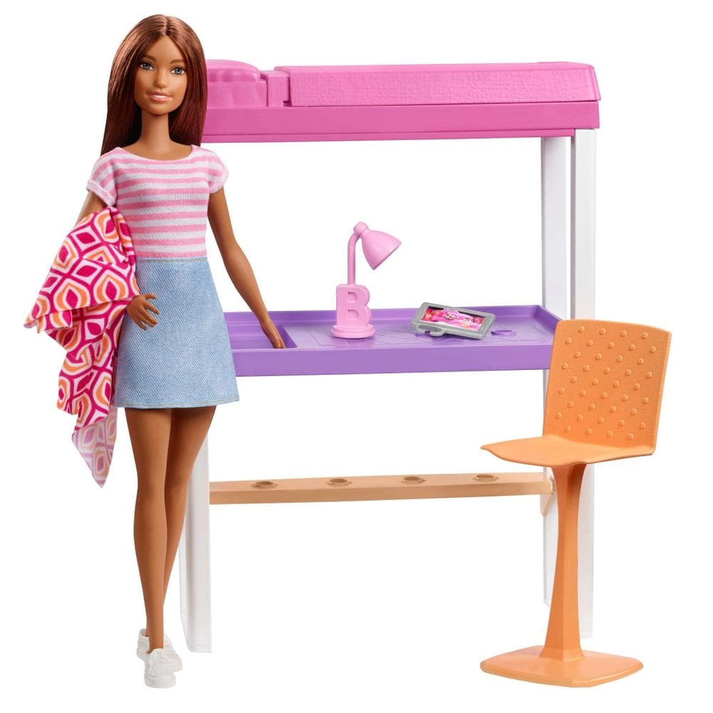 Conjunto de bonecas e móveis Barbie Loft Bed com beliches transformadores