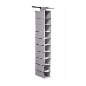 Sapateira Vertical Multiuso 10 Divisorias Prateleiras Organizador Cabideiro Para Armario Closet Cinza Luxo