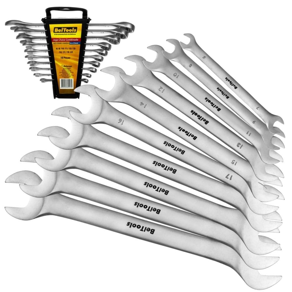 Jogo Chave Combinada 6 a 22mm Cromo Vanadio Beltools 10pcs