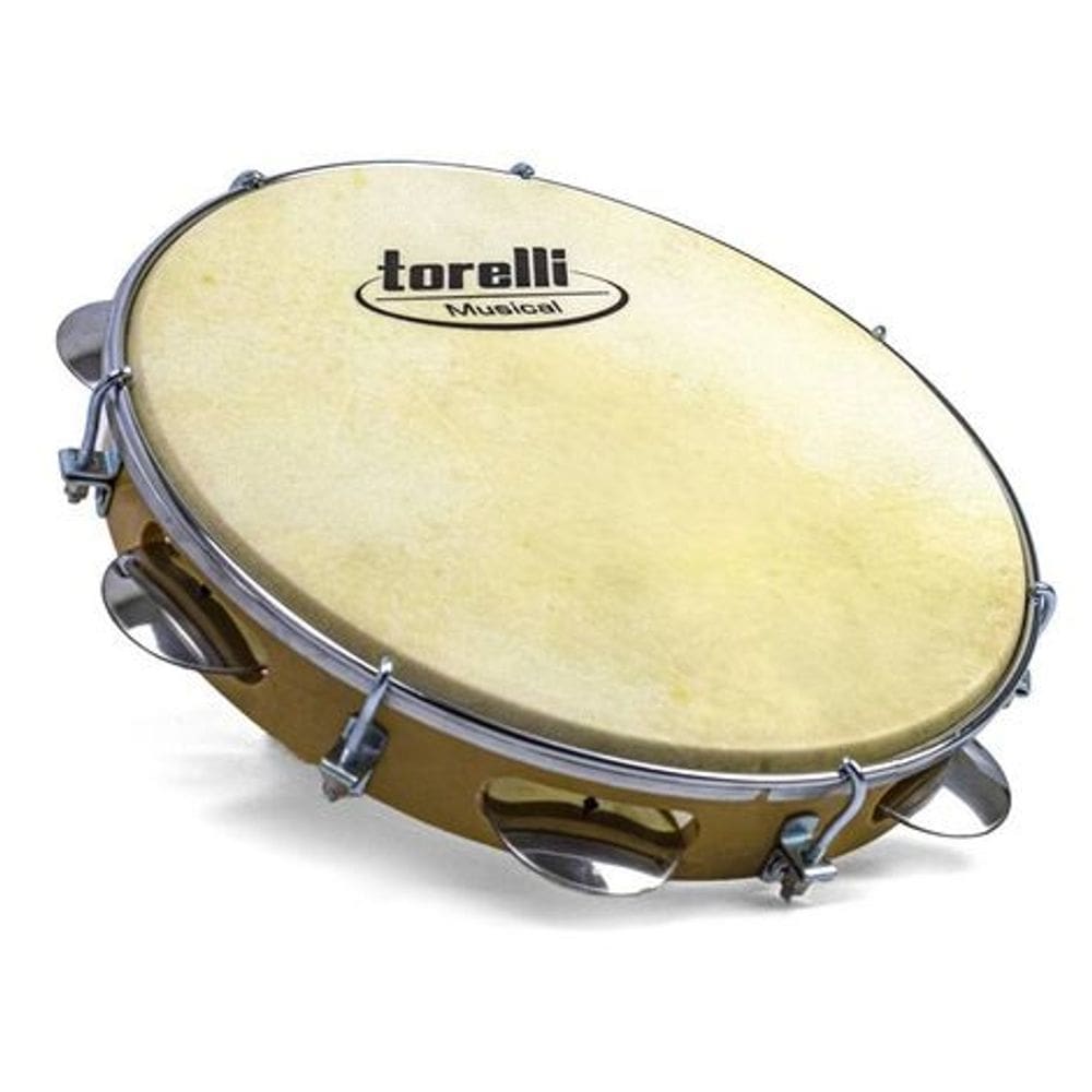 Pandeiro Torelli 10" Injetado Natural Pele Animal